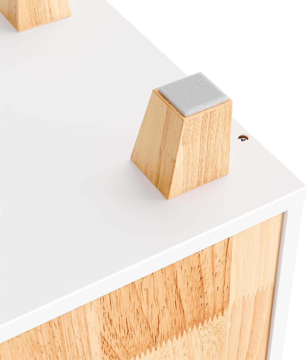 White Under Sink Bathroom Cabinet with Shelves & Cupboard Storage Unit