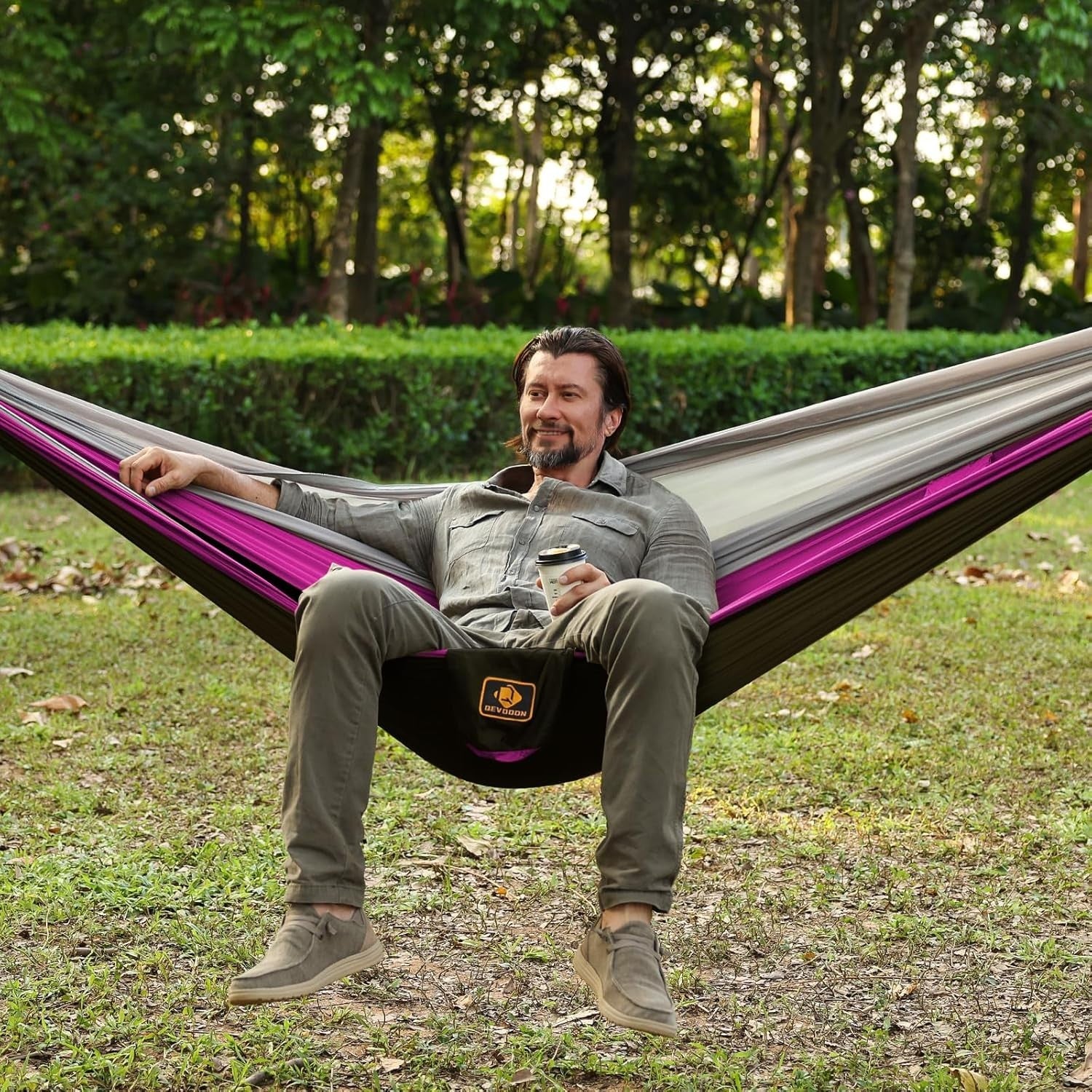 Camping Hammock with Mosquito Net Double Portable Nylon 500lbs Lightweight