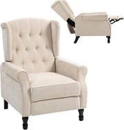 Vintage Recliner Chair with Footrest & Button Tufted Back - Comfortable Living