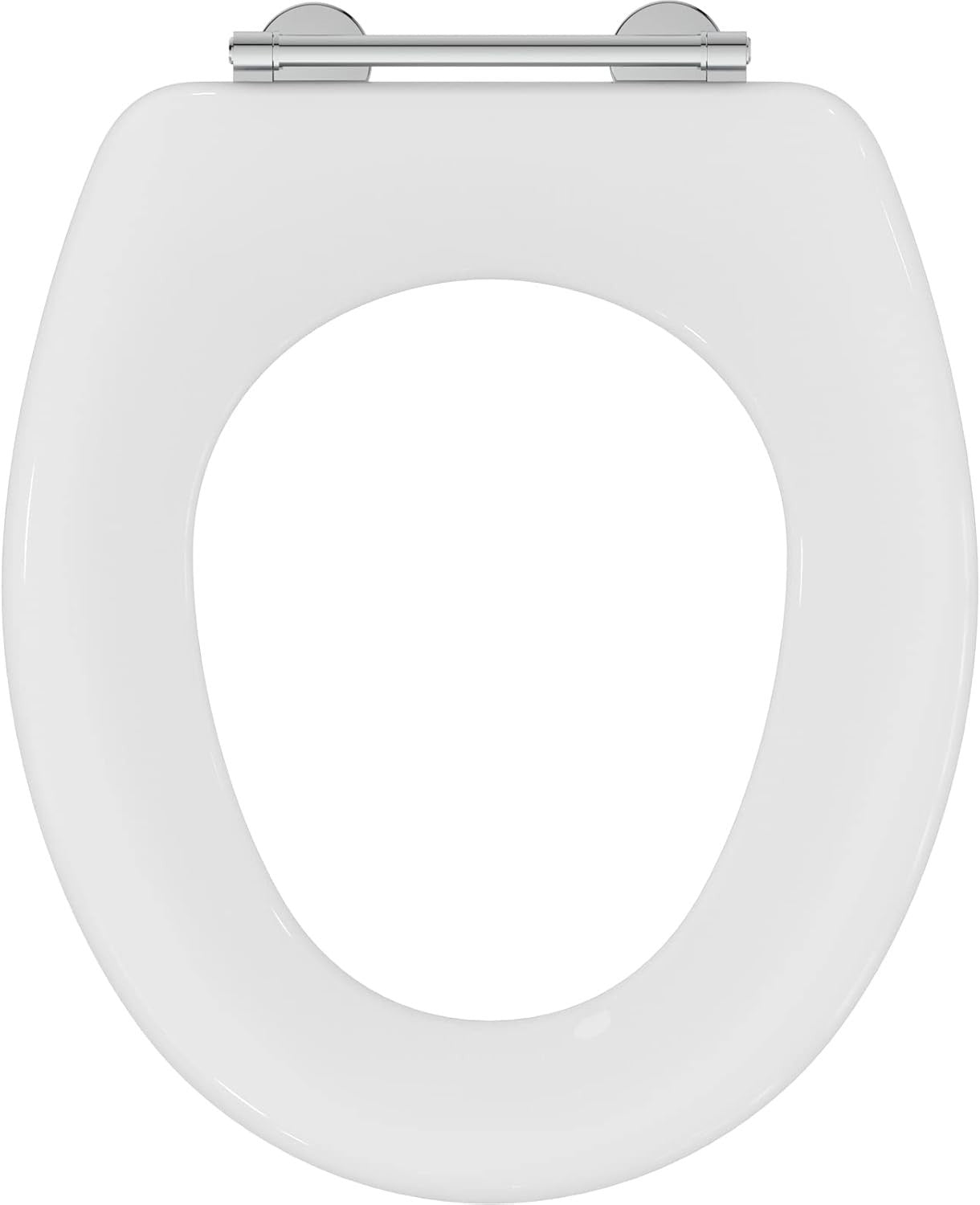 Connect Freedom Toilet Seat Ring White Thermoset Stainless Steel Stem Hinge