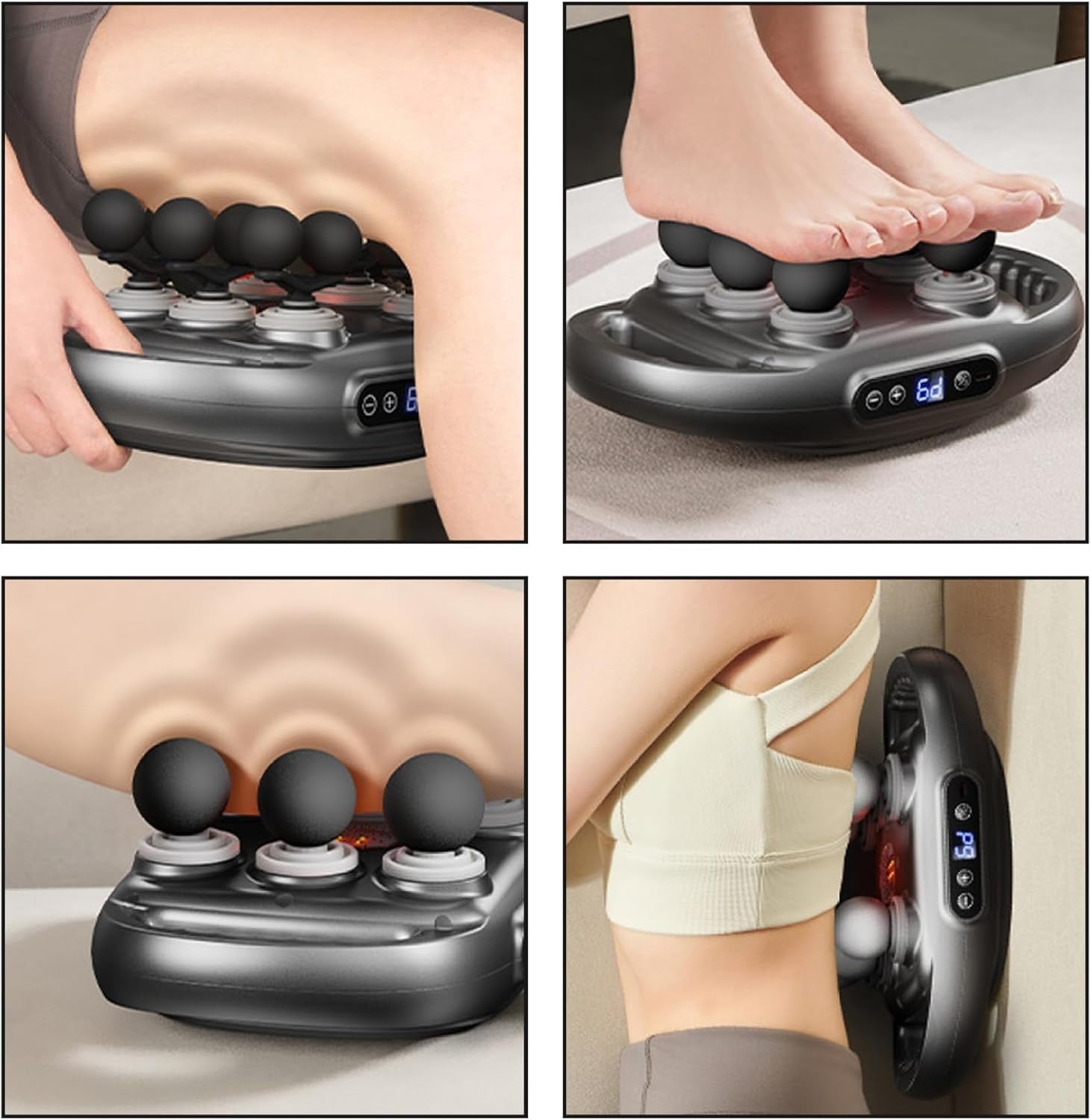 Percussion Massage Gun 12 Head Cordless Heat Massager Deep Muscle Relief