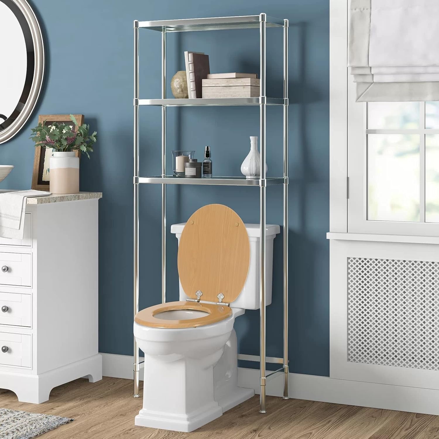 Wooden Toilet Seat Soft Close Maple MDF Heavy Duty Standard WC 43.8x37.8cm