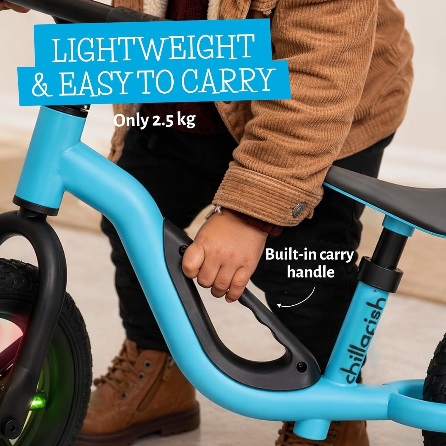 Kids Balance Bike Light Up Wheels Adjustable Toddler Bike 18M-4Y Blue