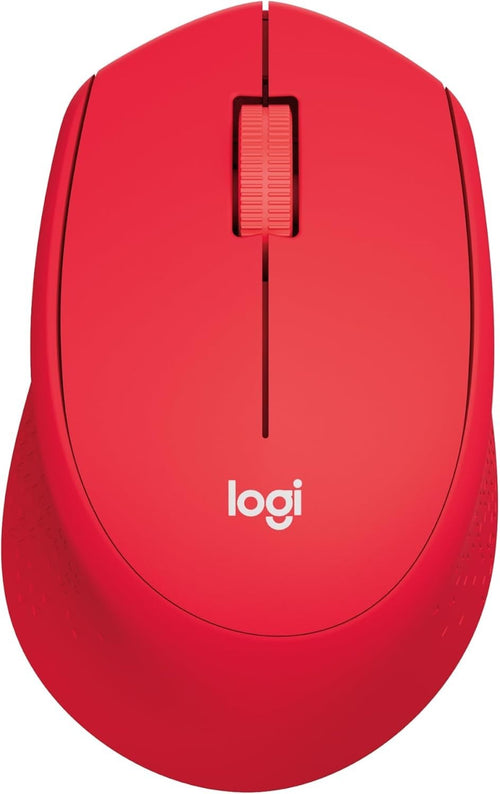 Silent Wireless Mouse USB Nano Receiver Ergonomic Lightweight Red Laptop PC