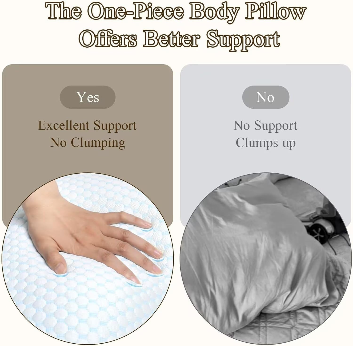 Full Body Pillow for Side Sleepers Memory Foam Long Pregnancy Support