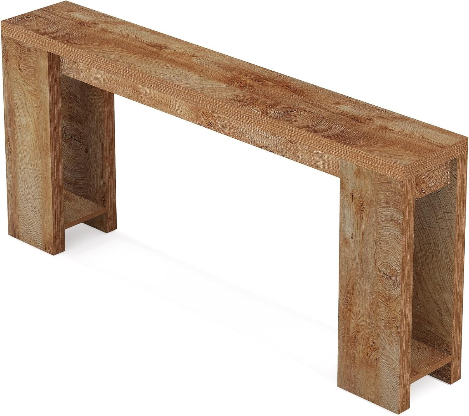 Extra Long Farmhouse Console Table, Rustic Wood Entryway Sofa Table