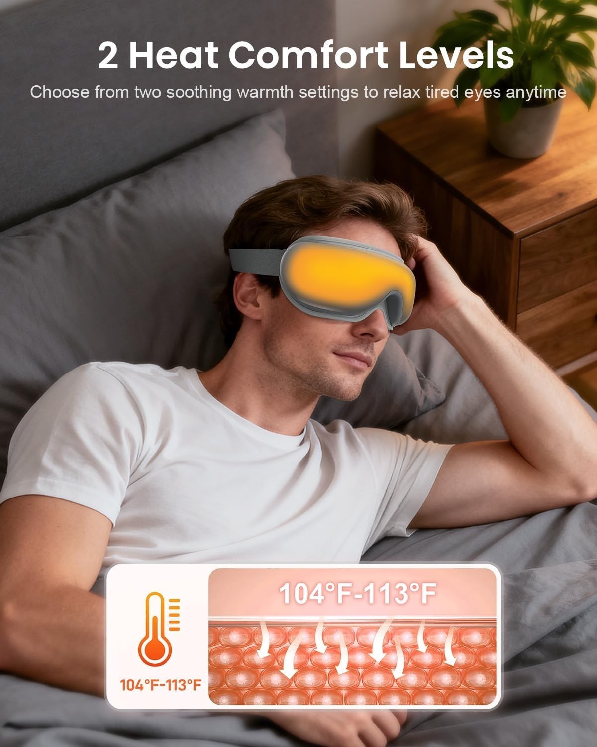 Heated Eye Massager with Compression Remote Bluetooth Sleep Mask
