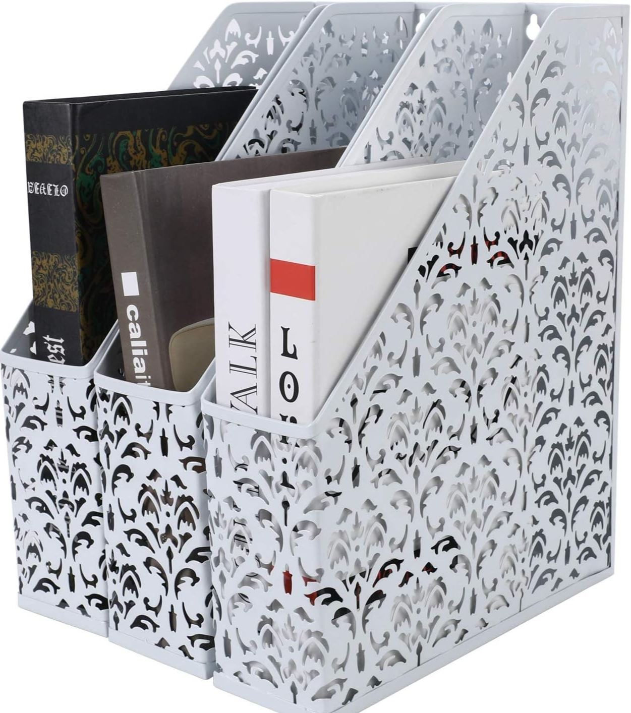 Metal Desk File Holder & A4 Paper Organizer Rack - Pack of 3 White