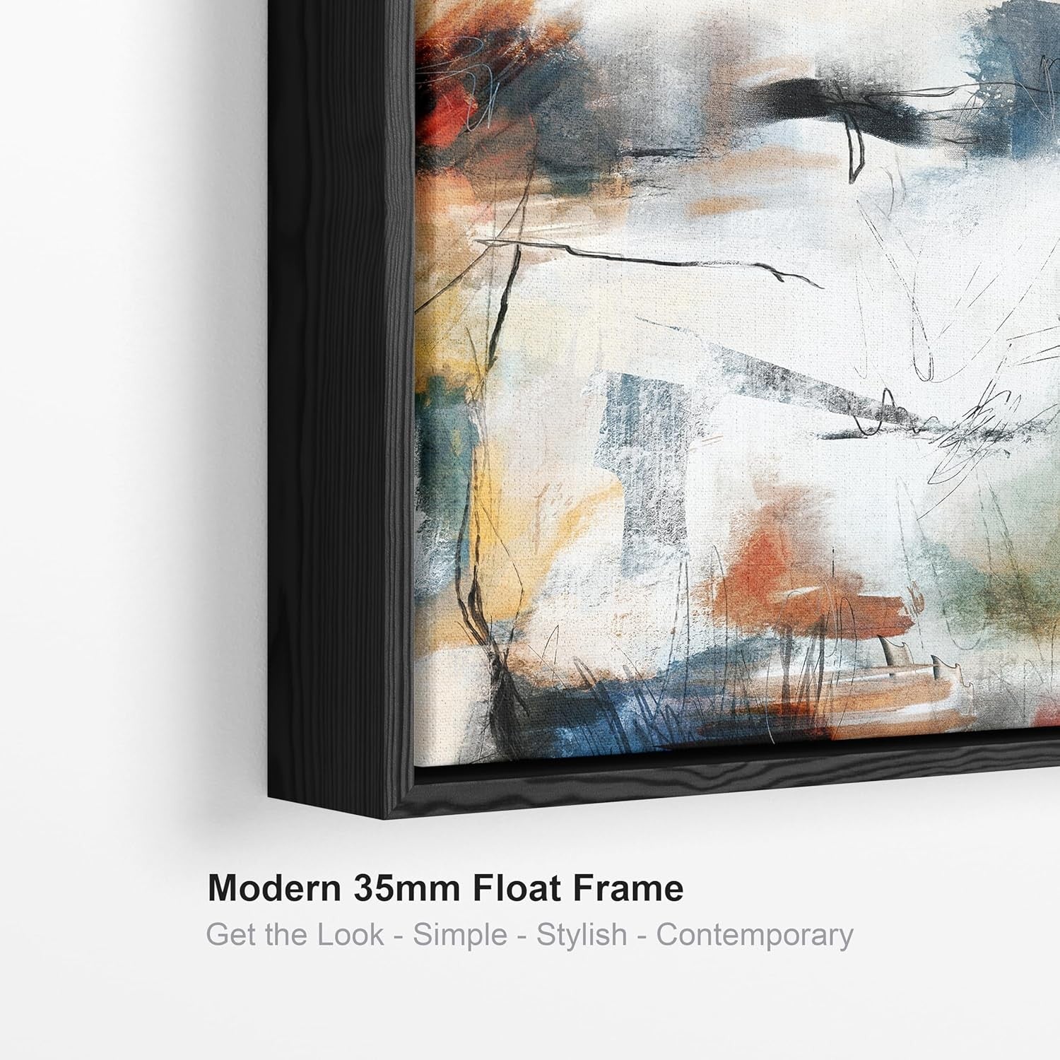 100x100cm Large Modern Abstract Canvas Wall Art – Colorful Framed Decor