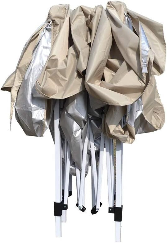 3x3M Beige Pop Up Gazebo With Sides Waterproof Outdoor Garden Party Tent Marquee