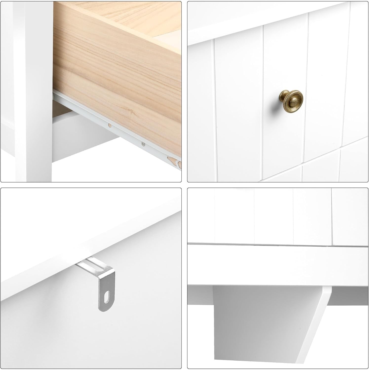 White 6 Drawer Chest Sideboard Wooden Storage Cabinet Bedroom Organizer