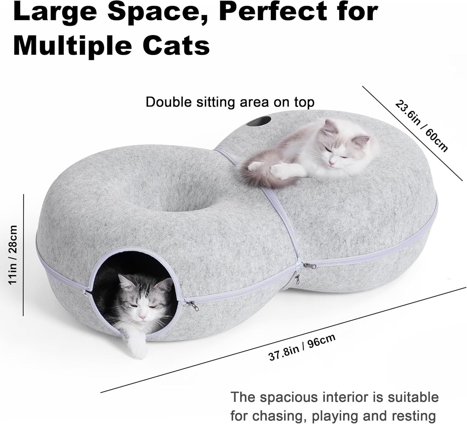 8 Shape Cat Tunnel Bed Large Peekaboo Donut Cave w 12 Toy Balls