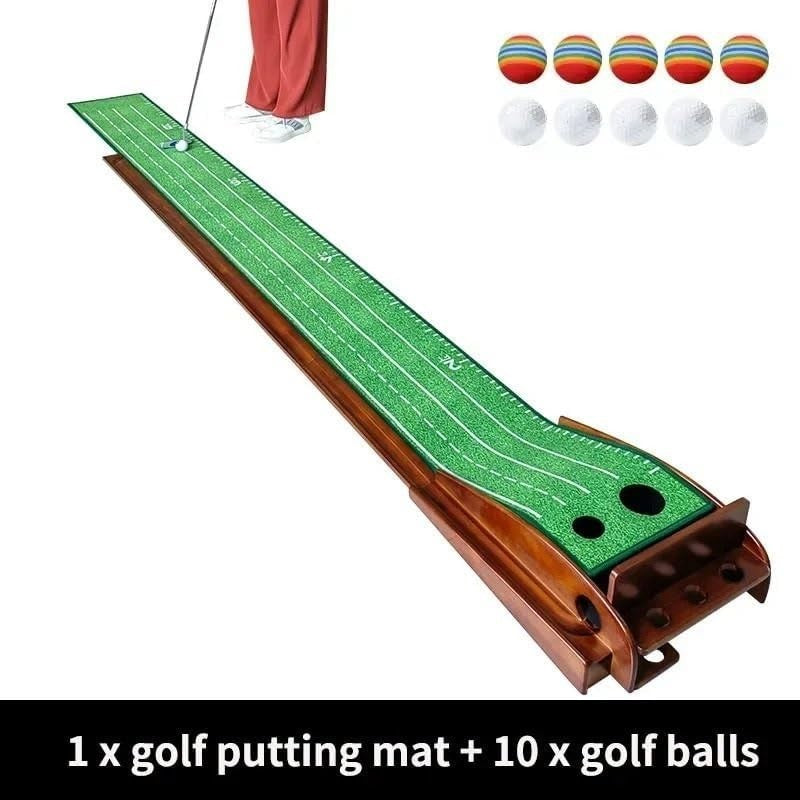 Golf Putting Mat Automatic Ball Return Indoor Practice Trainer 9ft