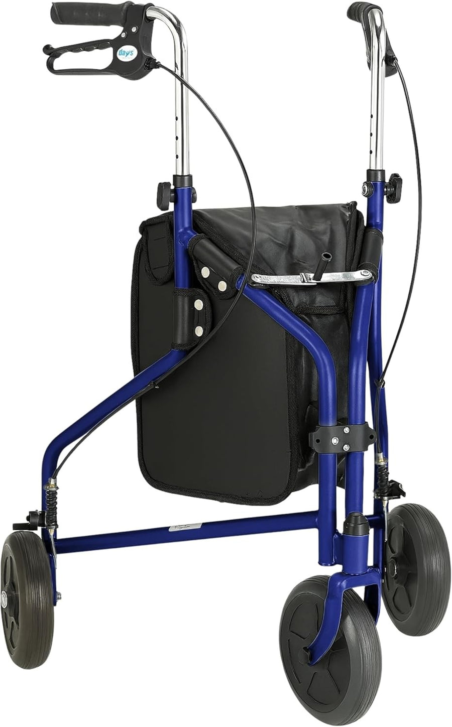 3 Wheel Rollator Walker Lightweight Folding Mobility Lockable Brakes