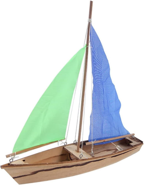 Wooden Sailing Boat Model Kit for Kids, DIY 3D Puzzle with Fabric Sails