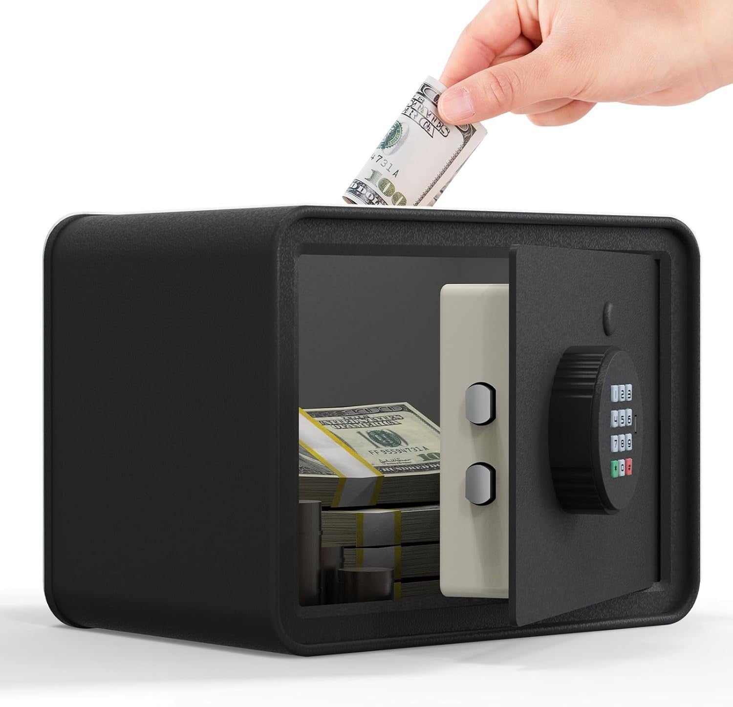 Kids Mini Safe Box Electronic Money Bank Keypad Lock Piggy Bank Black