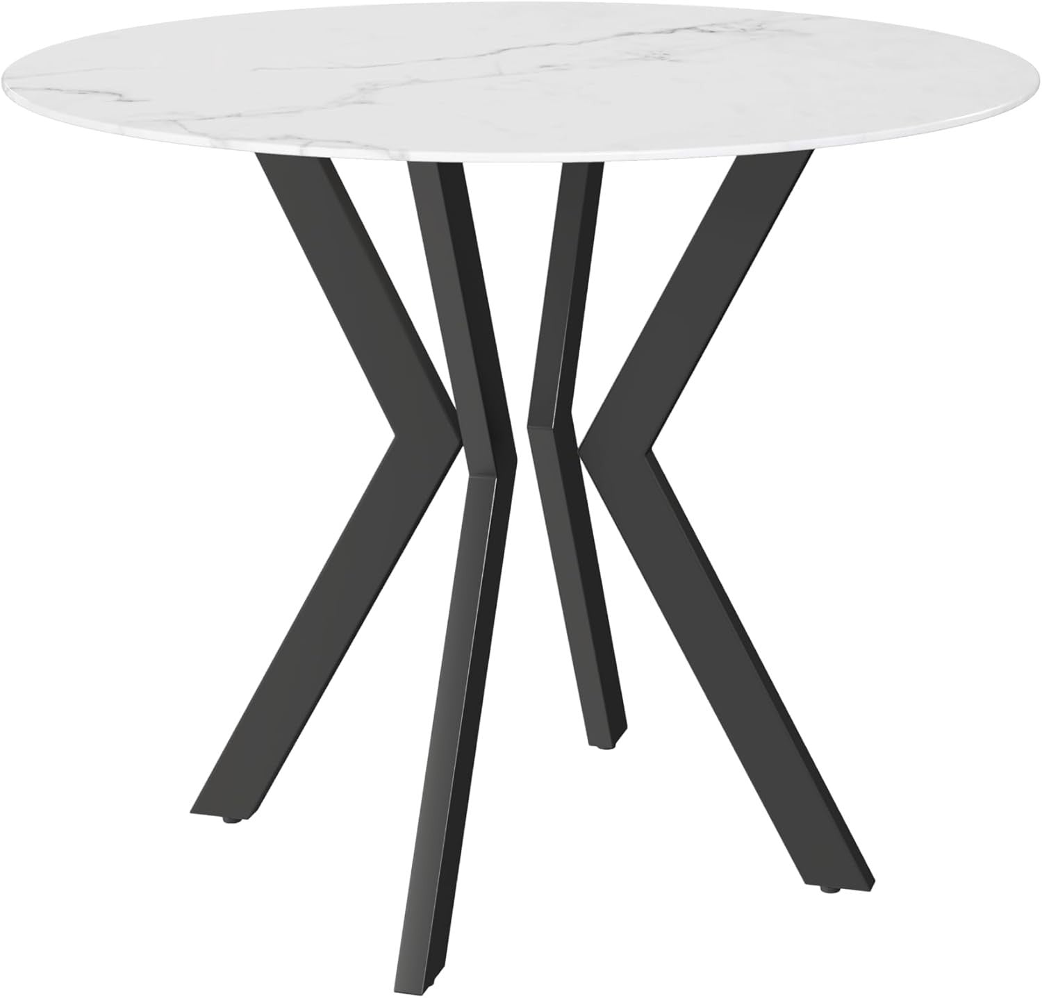 120cm Black Round Pedestal Dining Table Semi-Gloss Modern 4–6 Seater