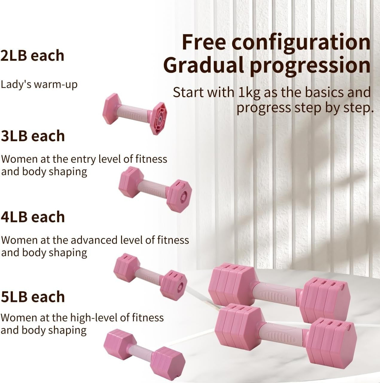 5.5lb Swing Dumbbell Adjustable Dial Weight Non Slip Home Training