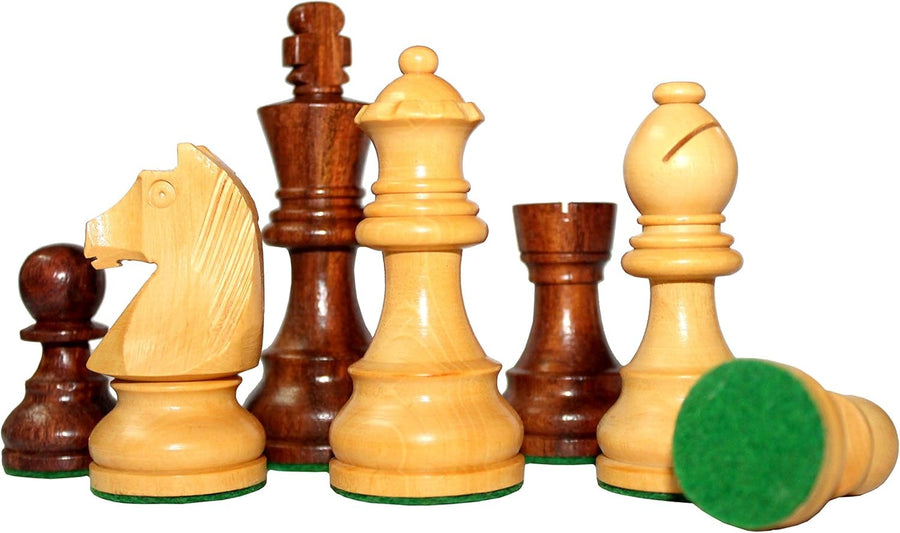 Luxury Wooden Staunton Chess Pieces | 4" King Handcrafted Set for 10–16" Boards