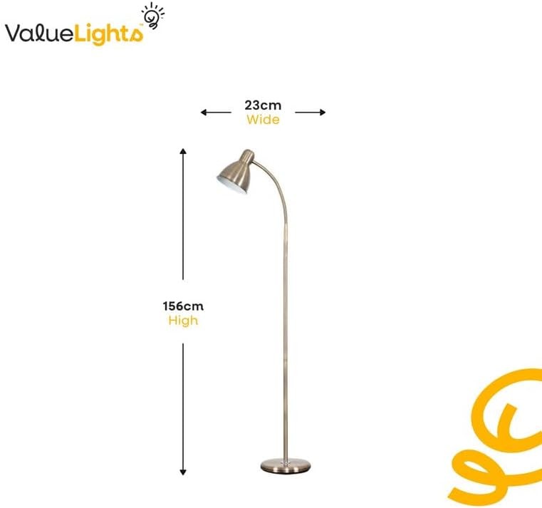 Antique Brass Adjustable Floor Lamp Reading Light Tall Standing Lamp