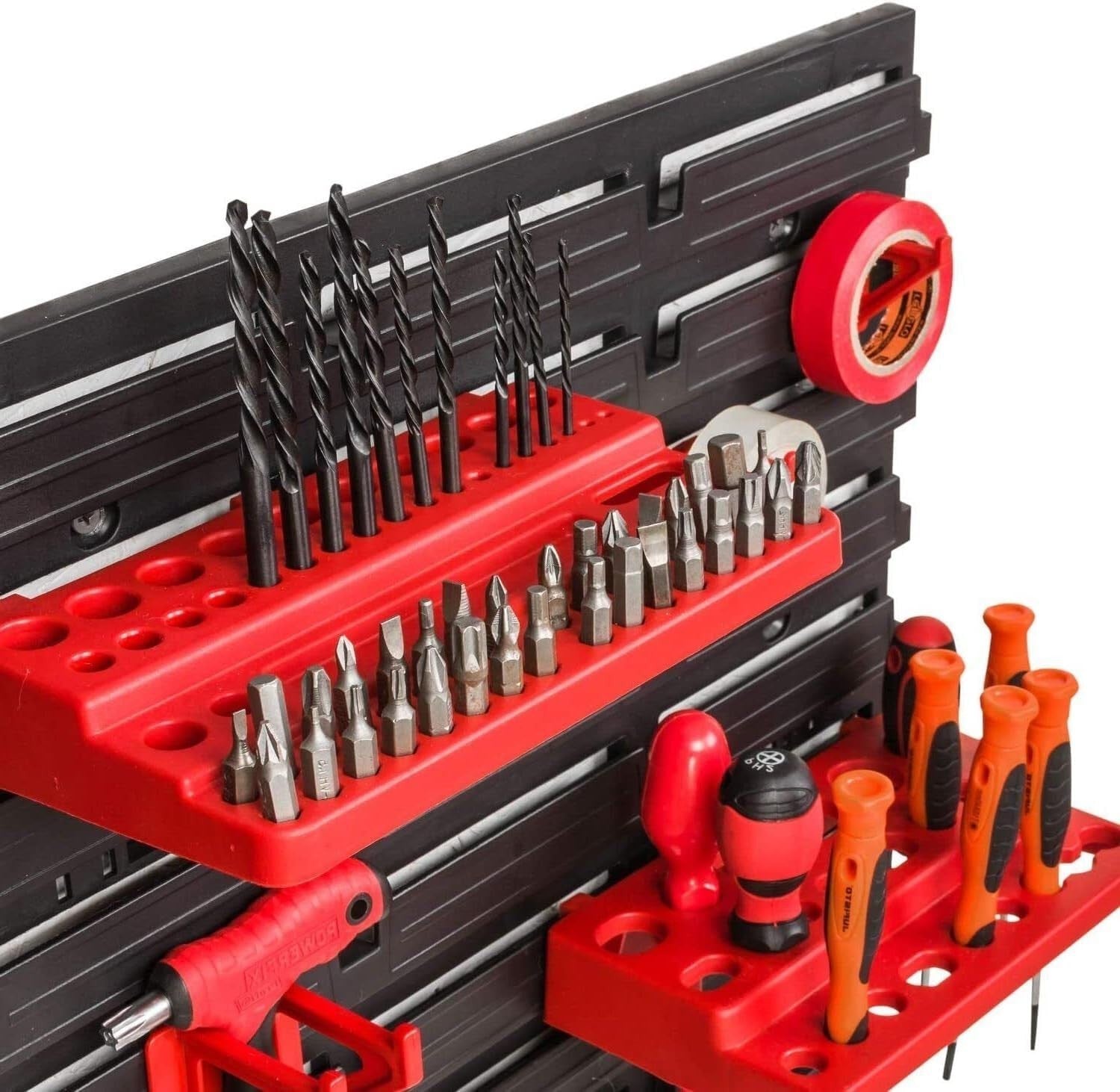 Wall Mounted Tool Peg Board Garage Workshop Organizer Rack Set