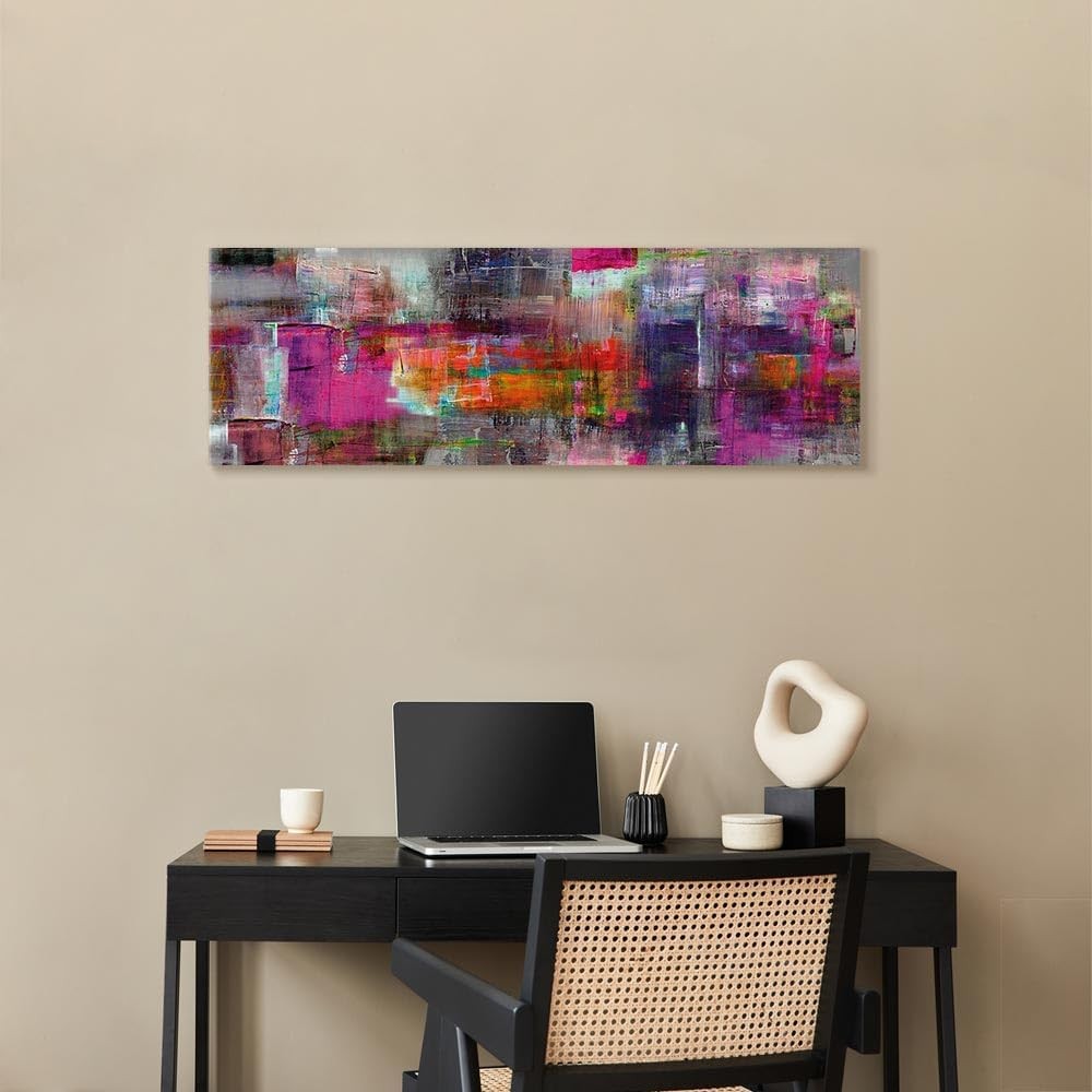 Large Purple Pink Orange Abstract Canvas Wall Art XXL Decor