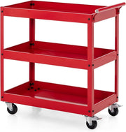 3 Tier Heavy Duty Tool Trolley Rolling Utility Storage Cart Red