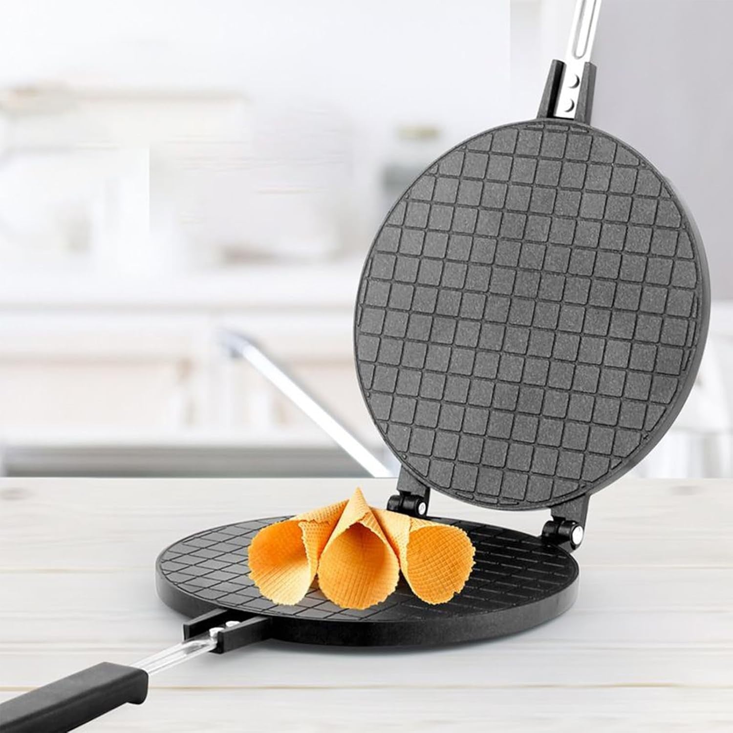 Thin Waffle & Crepe Maker | Non-Stick Egg Roll Pan for Desserts & Snacks