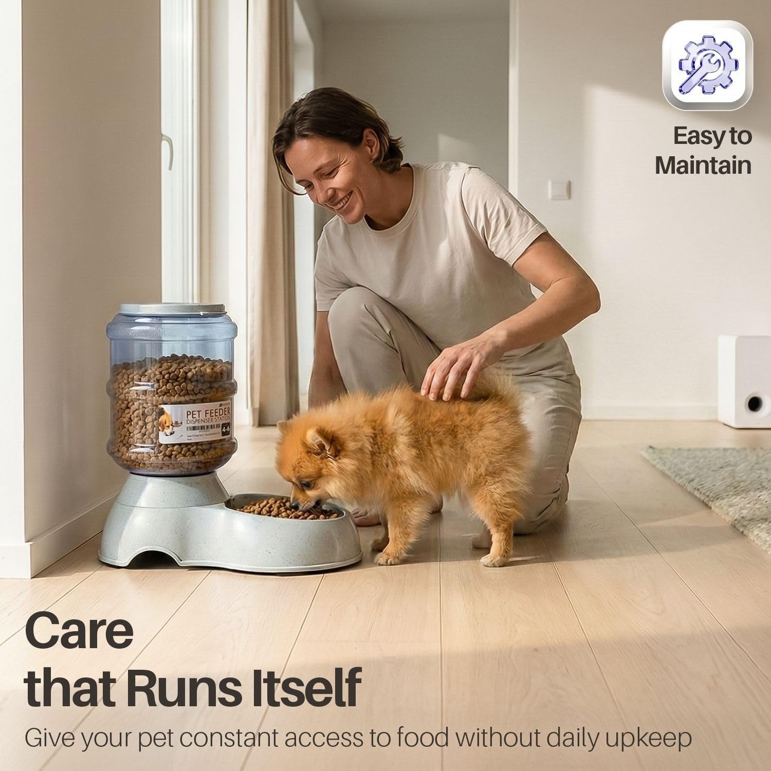 Gravity Pet Feeder Water Dispenser Set Auto Food Station for Cats Dogs