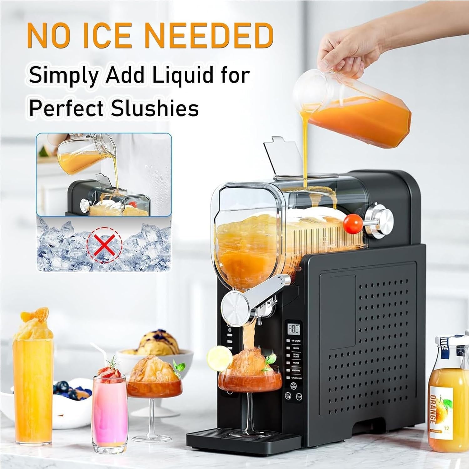 Slushy Machine No Ice Needed Frozen Drink Maker 6 Presets Cocktails