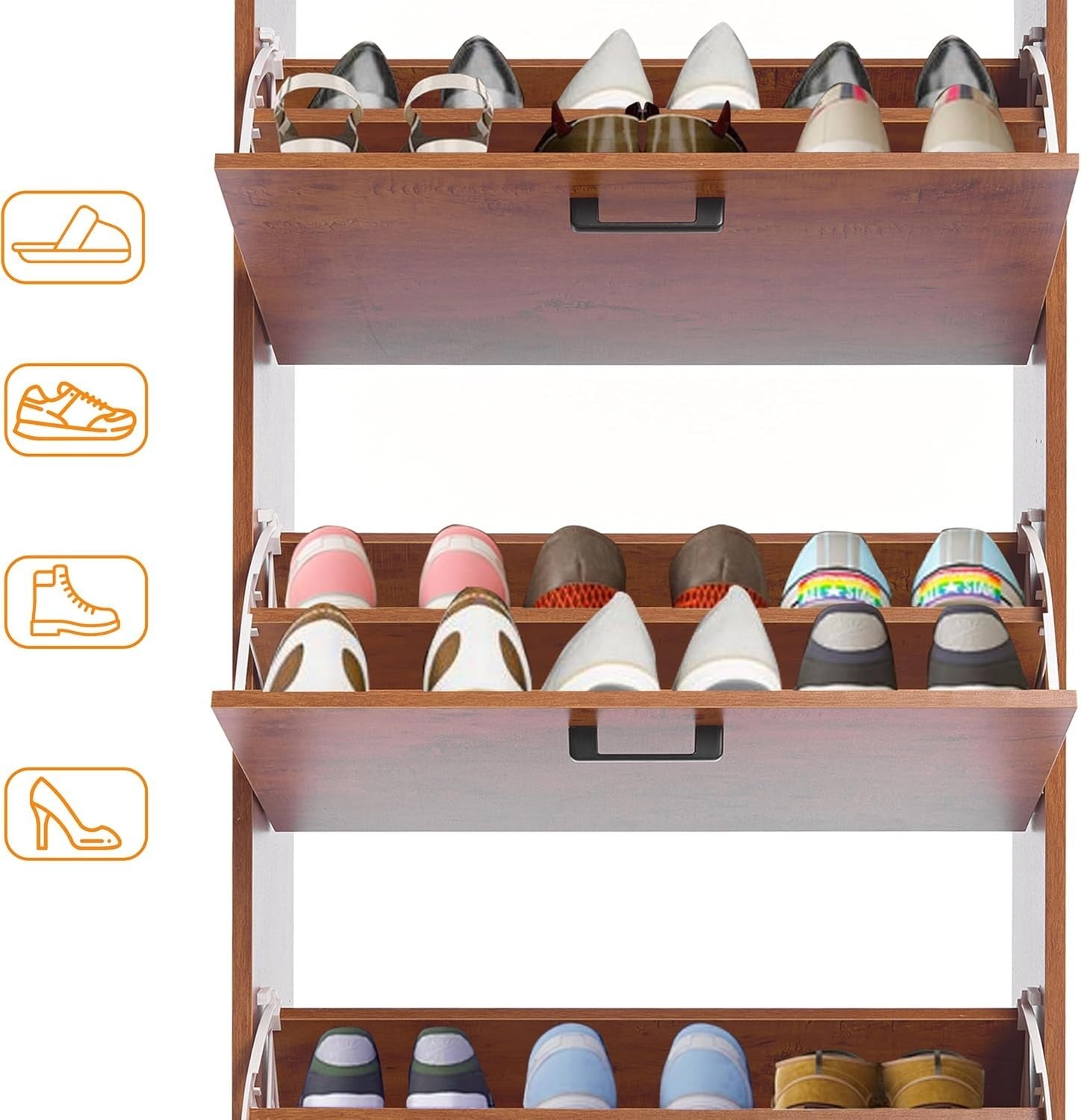 Space-Saving 3 Drawer Shoe Cabinet with Adjustable Shelves & Anti-Tip Safety
