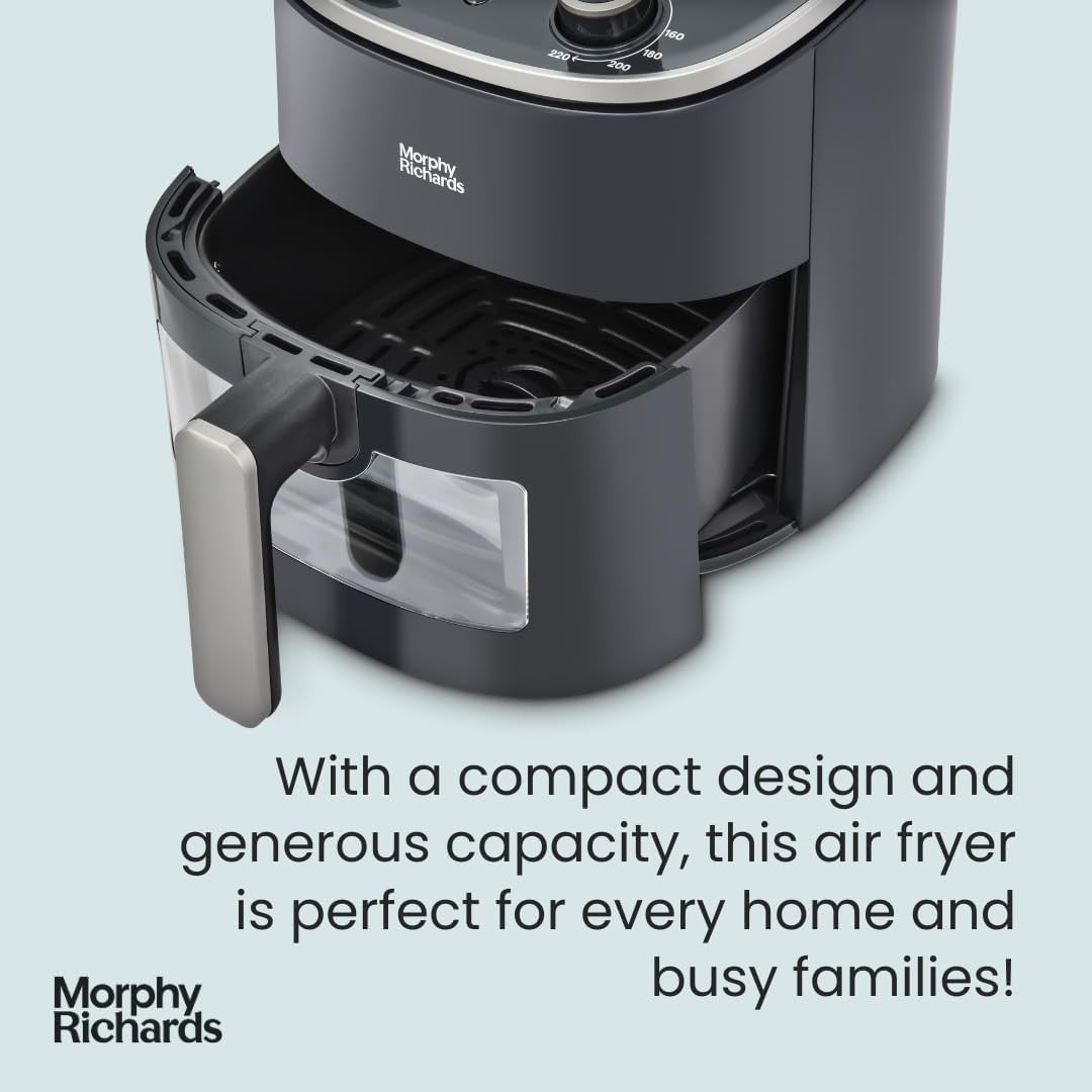 3.5L Manual Air Fryer Digital Temp Control Extra Crisp Non-Stick Easy Clean
