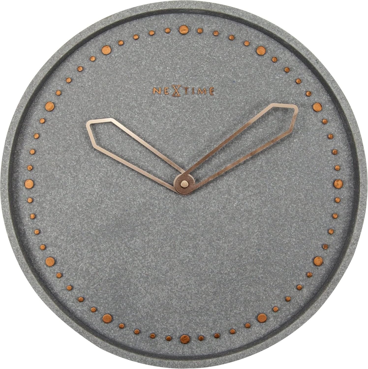 Luxury 35cm Silent Wall Clock Concrete Stone Effect Modern Minimalist Grey