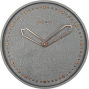 Luxury 35cm Silent Wall Clock Concrete Stone Effect Modern Minimalist Grey