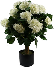 70cm Artificial White Hydrangea Blossom Tree Floral Plant in Pot Home Decoration