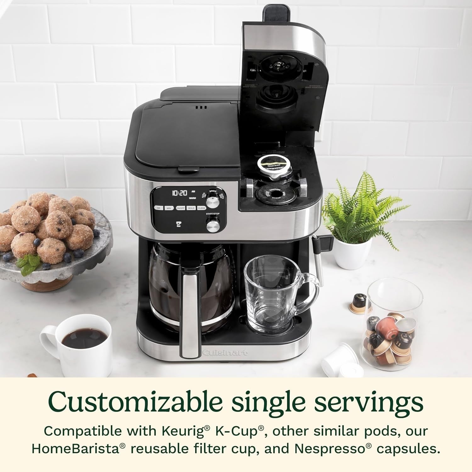 4-in-1 Barista Coffee Maker With Frother Drip & Capsule Compatible 72oz Tank