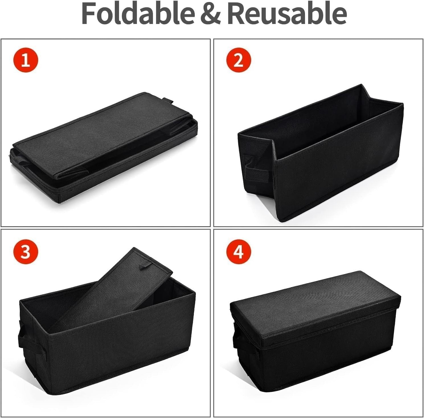 240 CD Storage Boxes 8 Pack Stackable Fabric Media Organizer Black