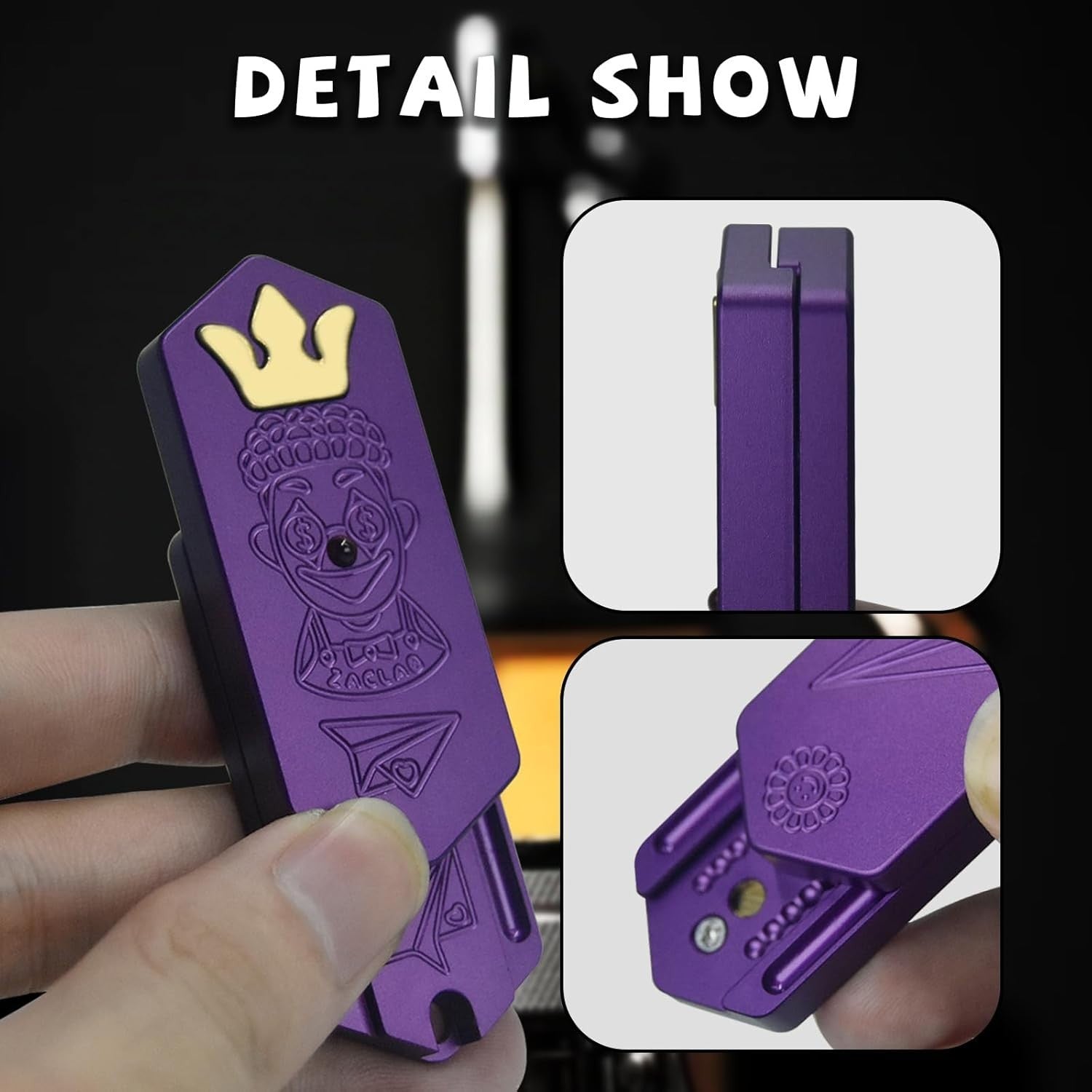 Purple Aluminum Fidget Slider Mechanical Clicker EDC Stress Toy
