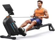 Foldable Magnetic Rowing Machine 40KG Resistance 130cm Rail App Smart Home Rower