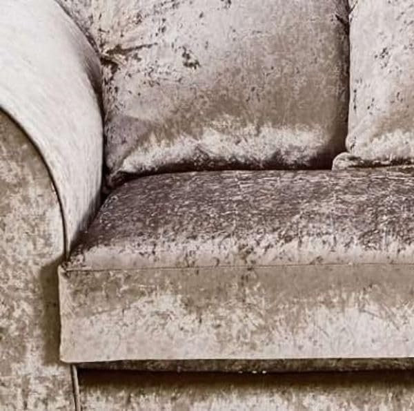 Pink 5-Seater L-Shape Sofa Crushed Velvet Scatter Back Cushions Armrest