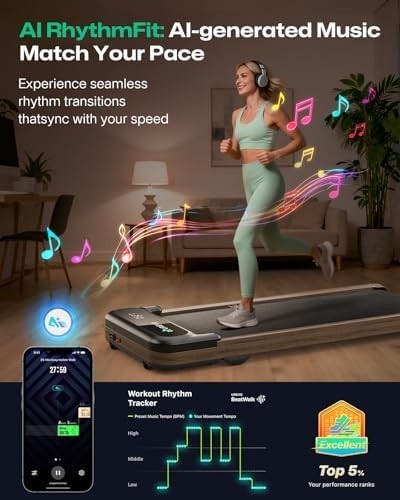 Wooden Under Desk Treadmill Walking Pad 1-6km/h Home Office