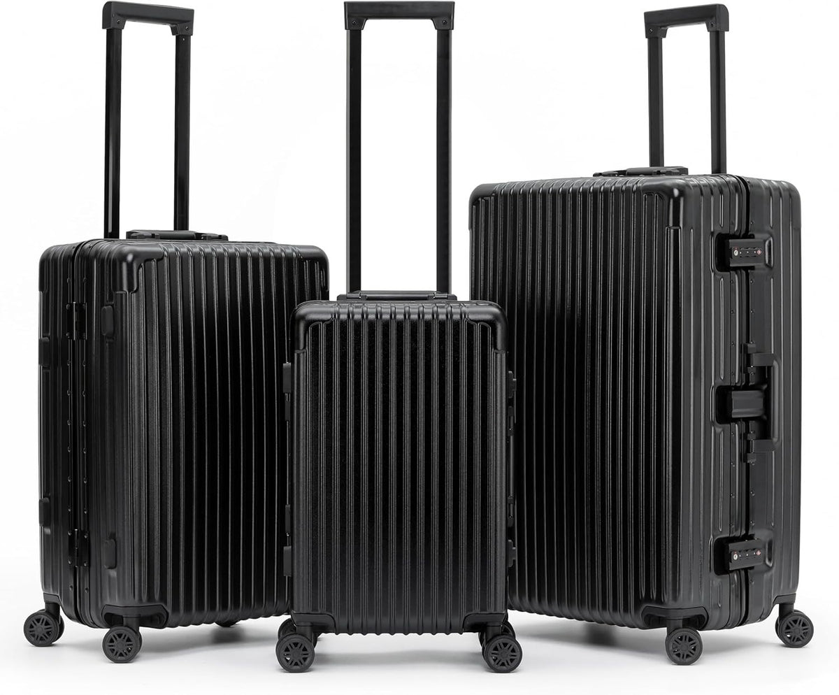 Carry On & Check In Suitcase ABS Hard Shell TSA Lock 8 Spinner Wheels