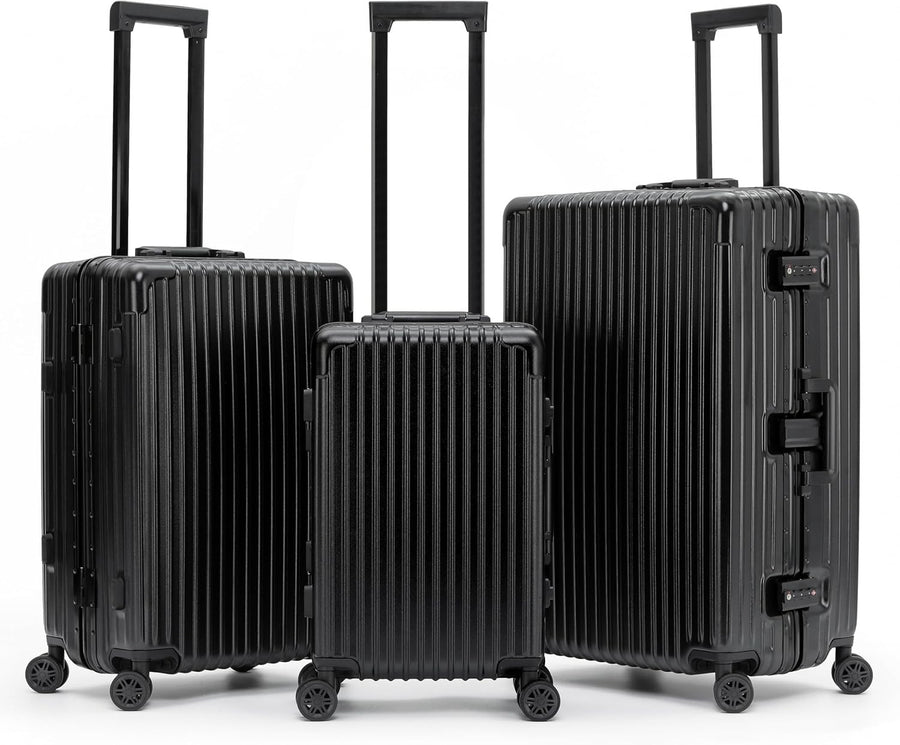 Carry On & Check In Suitcase ABS Hard Shell TSA Lock 8 Spinner Wheels