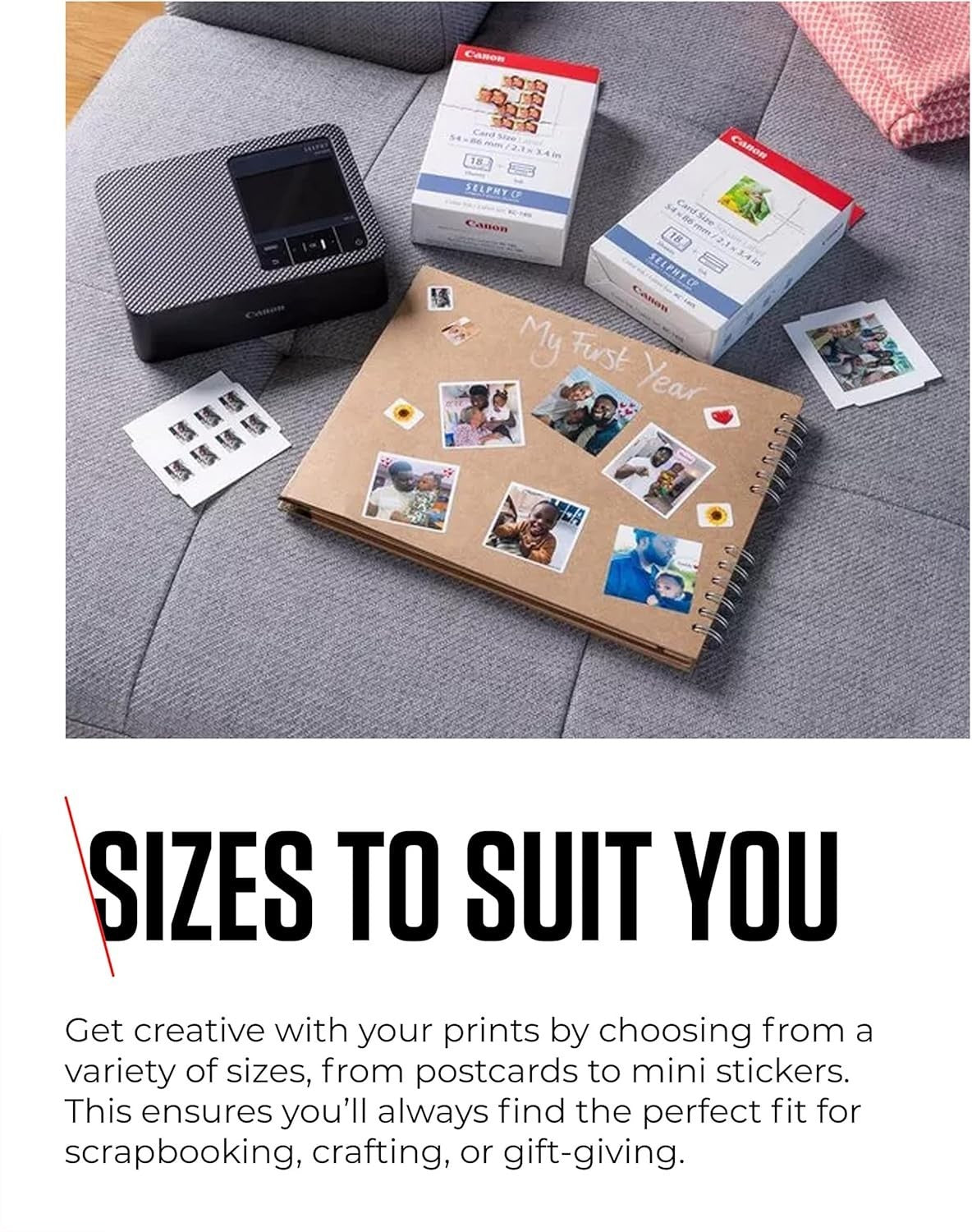 Portable Photo Printer White | Wireless Dye Sublimation 36 Sheets Bundle