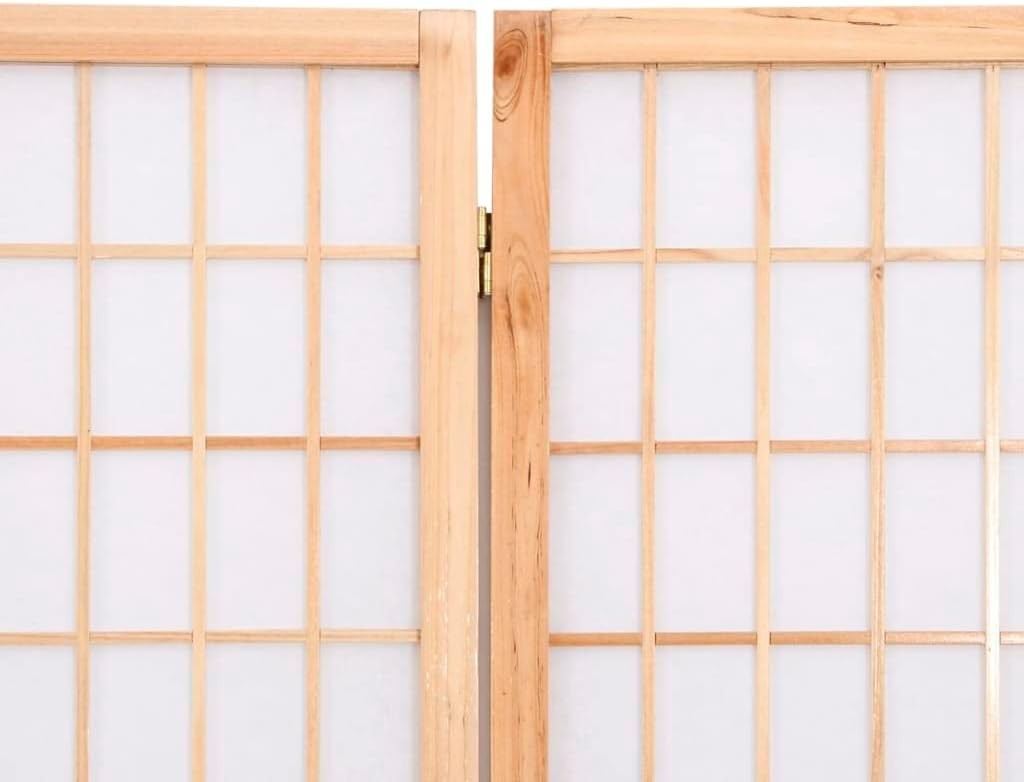 3 Panel Japanese Style Folding Room Divider 120x170cm – Natural Wood & Rice Pape