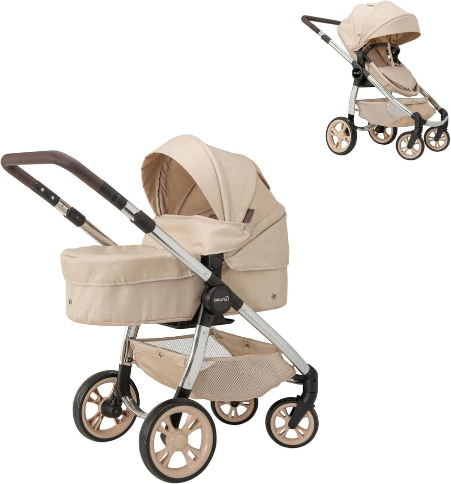 3in1 Dolls Pram Pushchair Bassinet Adjustable Handle Toy Stroller 3+