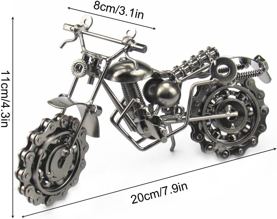 Retro Iron Motorcycle Model with Moving Wheels – Kids Room Decor & Gift