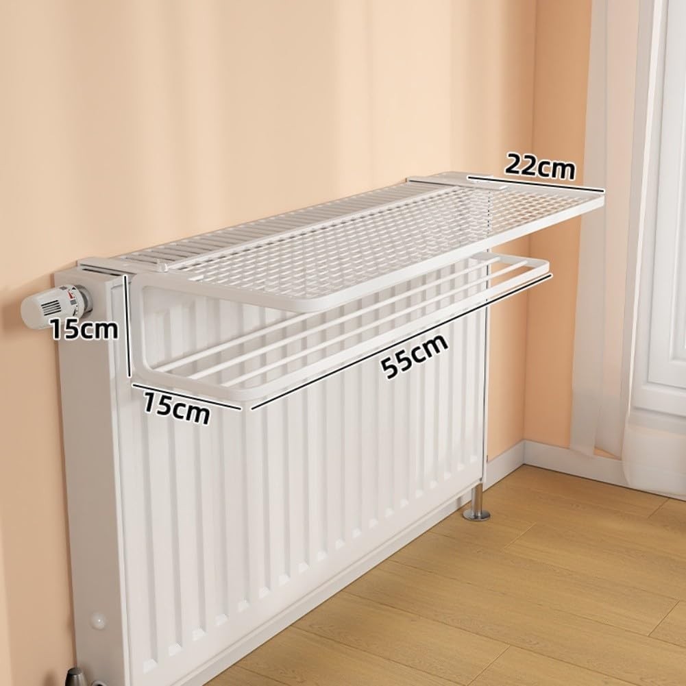 Adjustable Dual Layer Radiator Clothes & Shoe Drying Rack 35cm Black