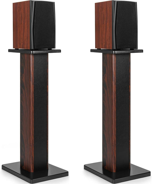 80cm Wood Speaker Stands HiFi Floor MDF Heavy Duty Pair Sand Fill