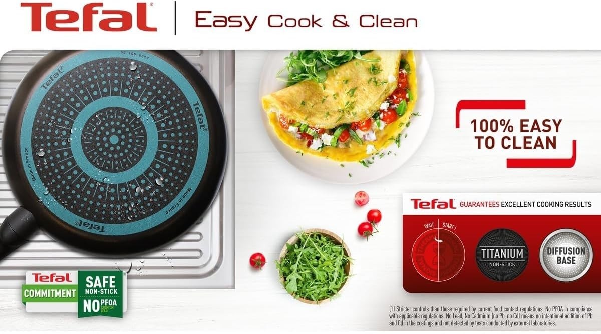 28cm Non-Stick Crepe Pan Easy Clean Skillet with Thermo Signal